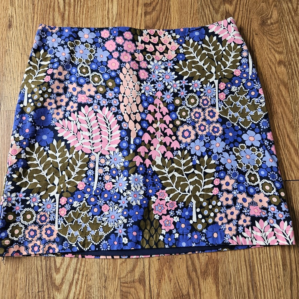 Tropical Blue Floral Mini Skirt 14 Resortwear Feminine Bright Cottagecore Dainty